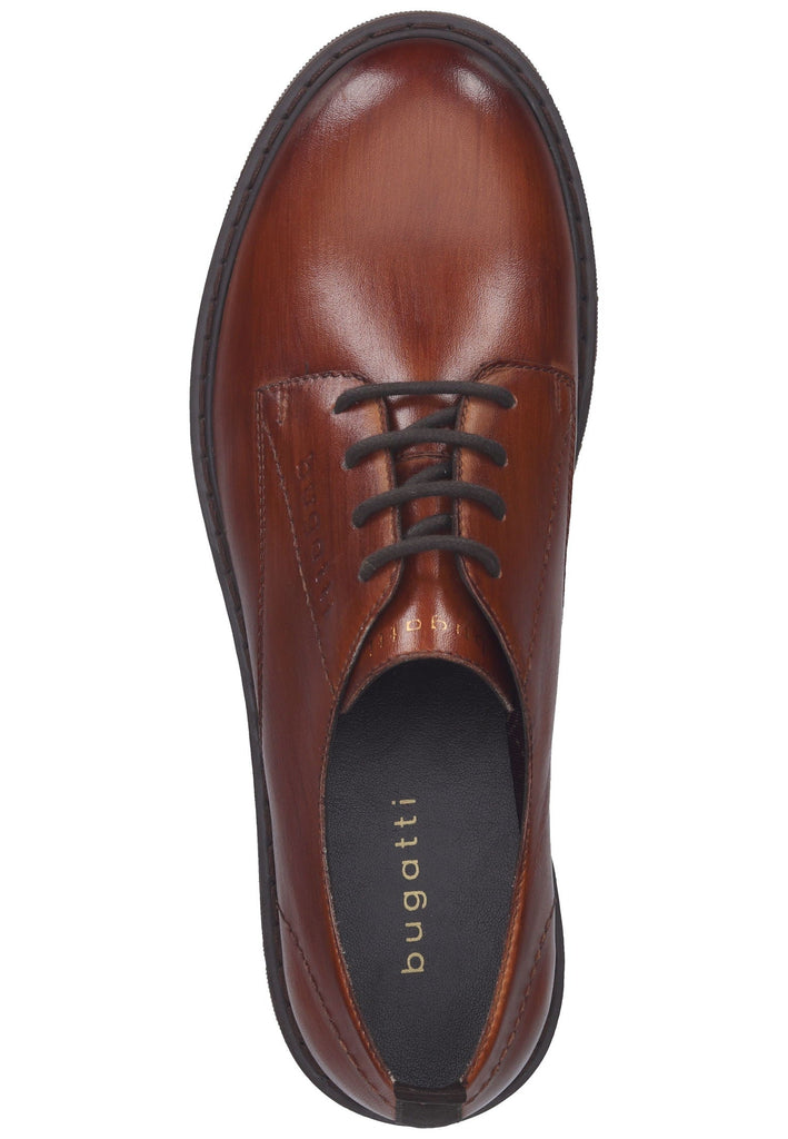 Bugatti Halbschuhe Glattleder Cognac