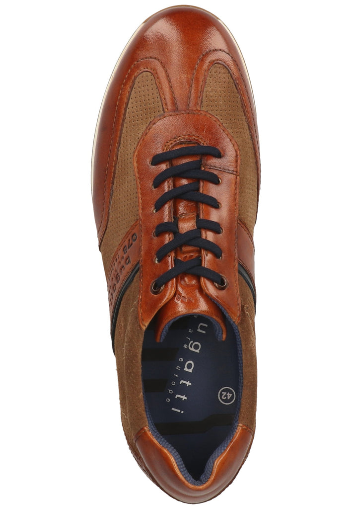 Bugatti Halbschuhe Glattleder Cognac