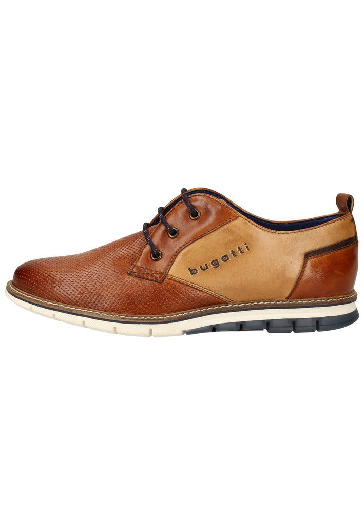 Bugatti Halbschuhe Glattleder Cognac