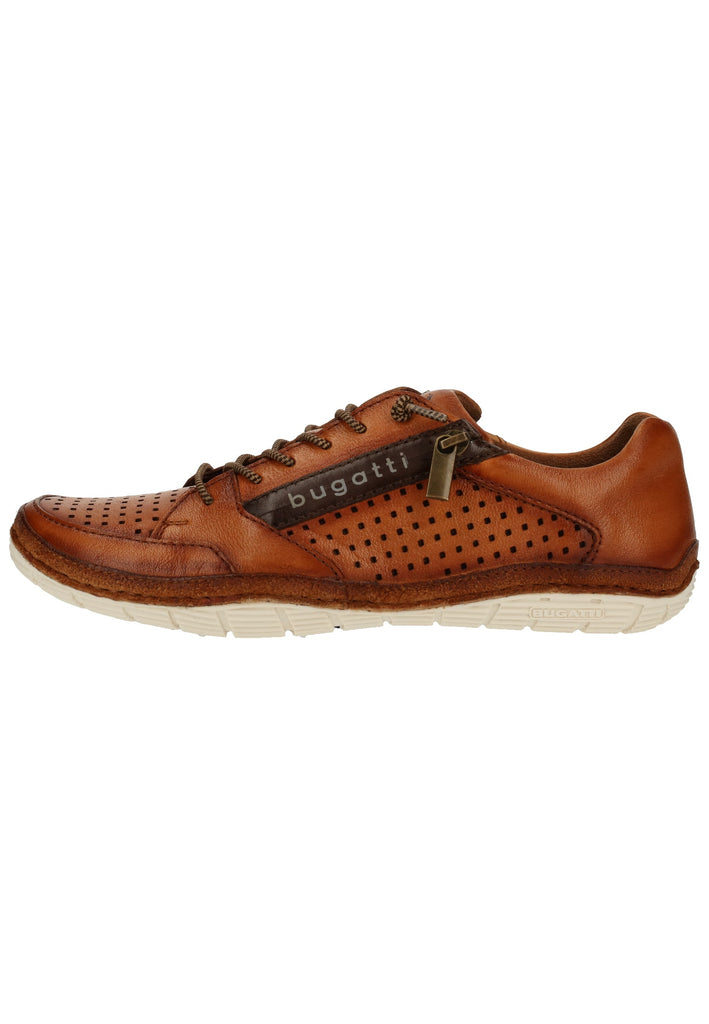 Bugatti Halbschuhe Glattleder Cognac