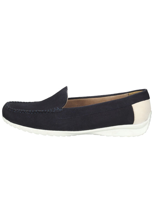 Bugatti Slipper Leder Blau/Weiß