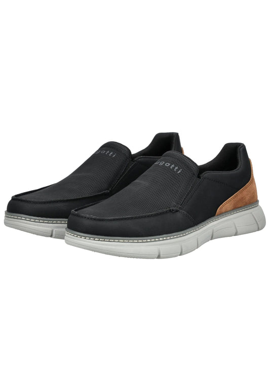 Bugatti Slipper Lederimitat Schwarz