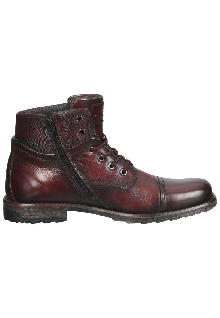 Bugatti Stiefelette Leder Dunkelrot