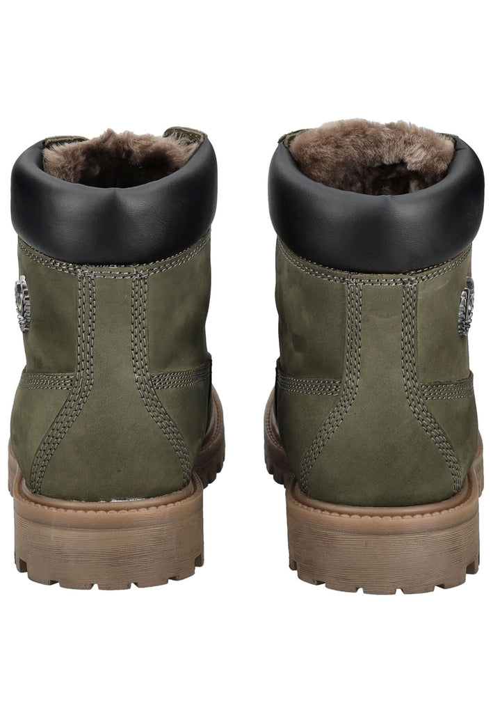 Bugatti Stiefelette Leder Grün/Schwarz Warmfutter