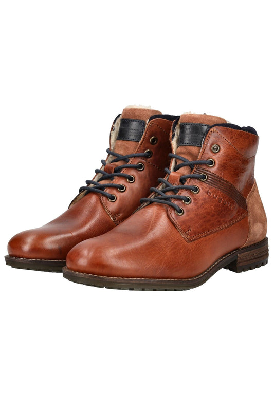 Bugatti Stiefelette Leder Mittelbraun Warmfutter