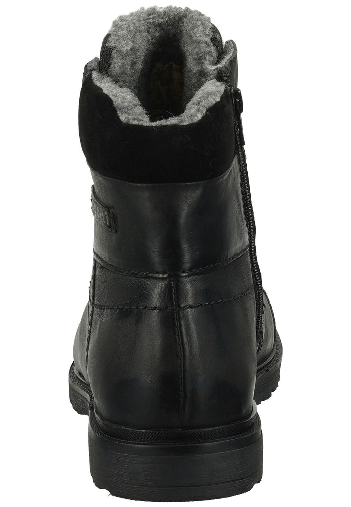 Bugatti Stiefelette Leder Schwarz Warmfutter