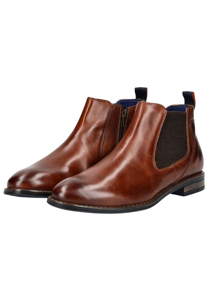 Bugatti Stiefelette Leder/Textil Cognac