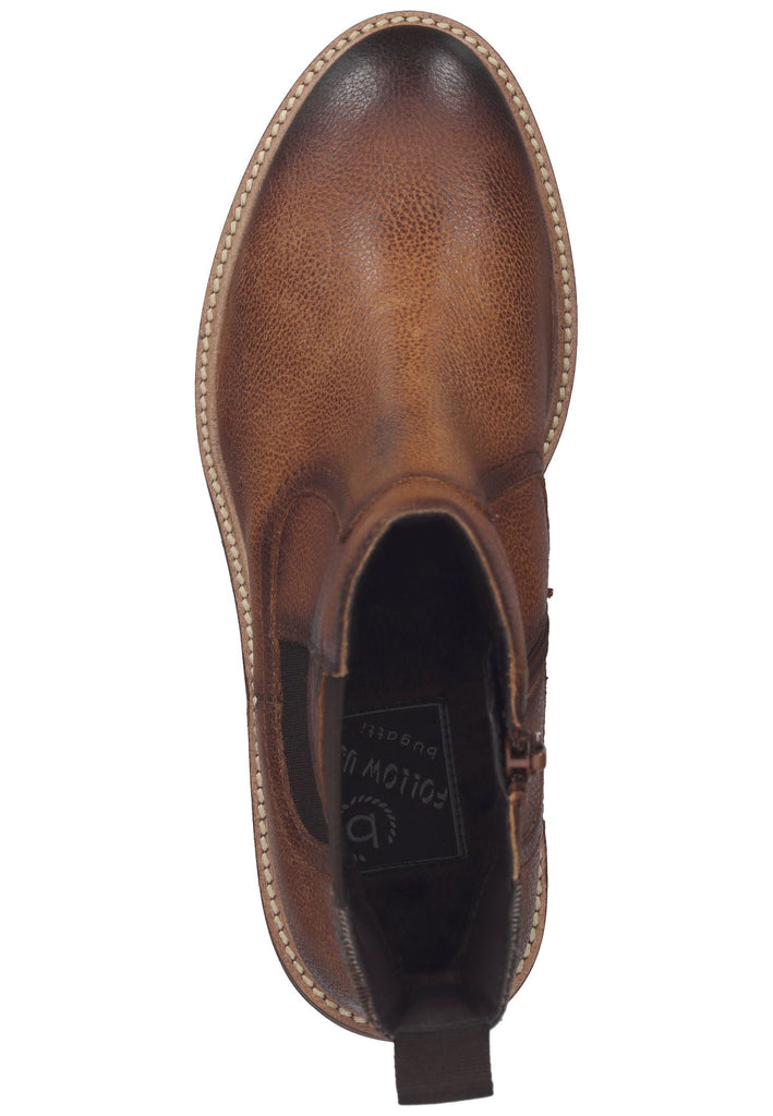 Bugatti Stiefelette Leder/Textil Cognac