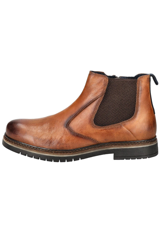 Bugatti Stiefelette Leder/Textil Cognac Warmfutter