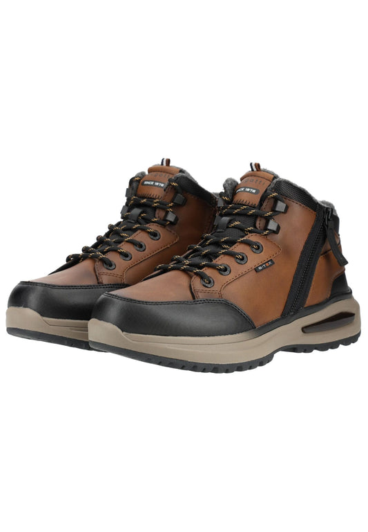 Bugatti Stiefelette Lederimitat Braun/Schwarz Warmfutter