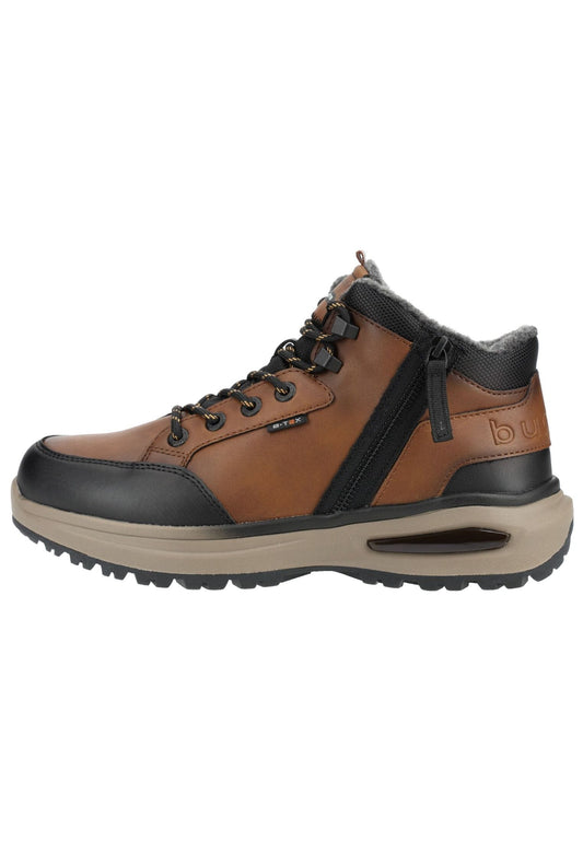 Bugatti Stiefelette Lederimitat Braun/Schwarz Warmfutter
