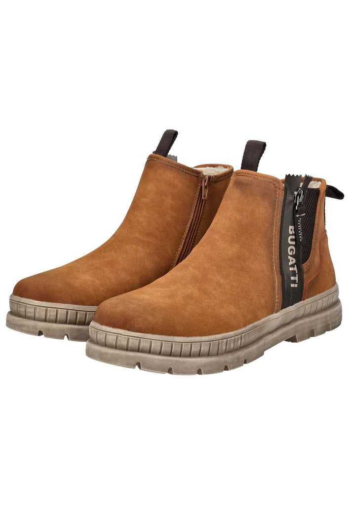 Bugatti Stiefelette Lederimitat Cognac Warmfutter