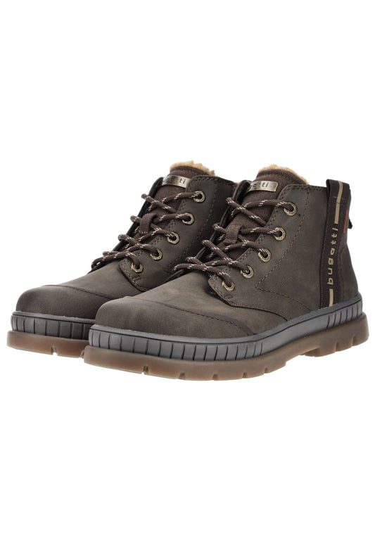 Bugatti Stiefelette Lederimitat Dunkelbraun Warmfutter