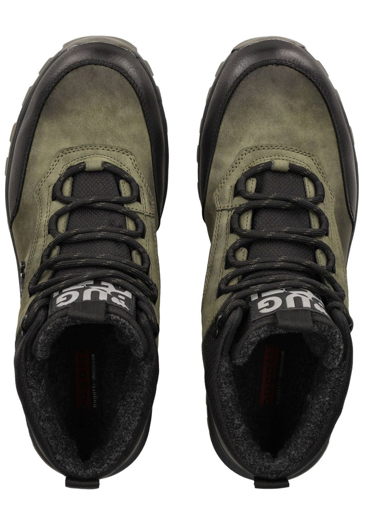 Bugatti Stiefelette Lederimitat Dunkelgrün Warmfutter