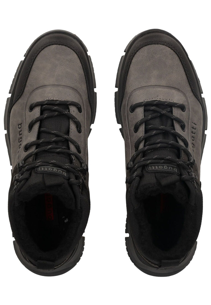 Bugatti Stiefelette Lederimitat Schwarz/Grau Warmfutter