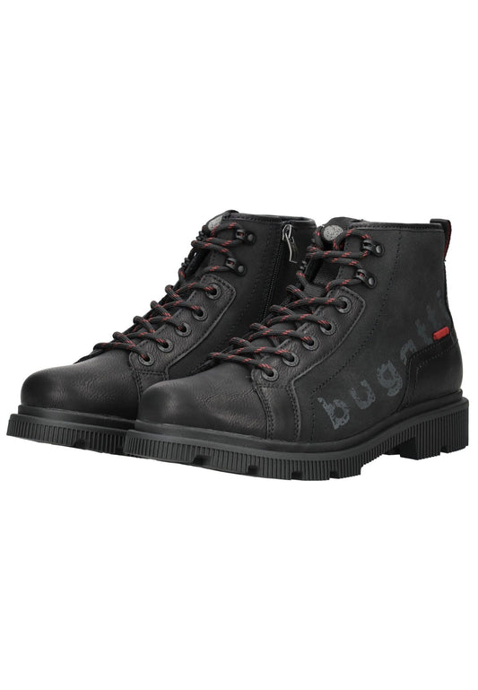 Bugatti Stiefelette Lederimitat Schwarz Warmfutter