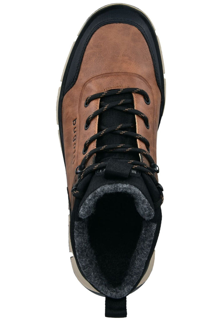 Bugatti Stiefelette Lederimitat/Textil Braun/Schwarz