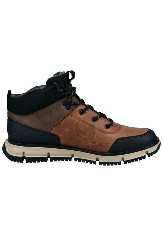 Bugatti Stiefelette Lederimitat/Textil Braun/Schwarz
