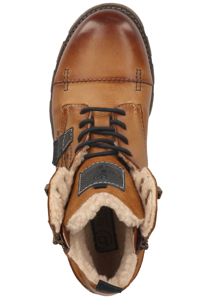 Bugatti Stiefelette Nappaleder Cognac Warmfutter