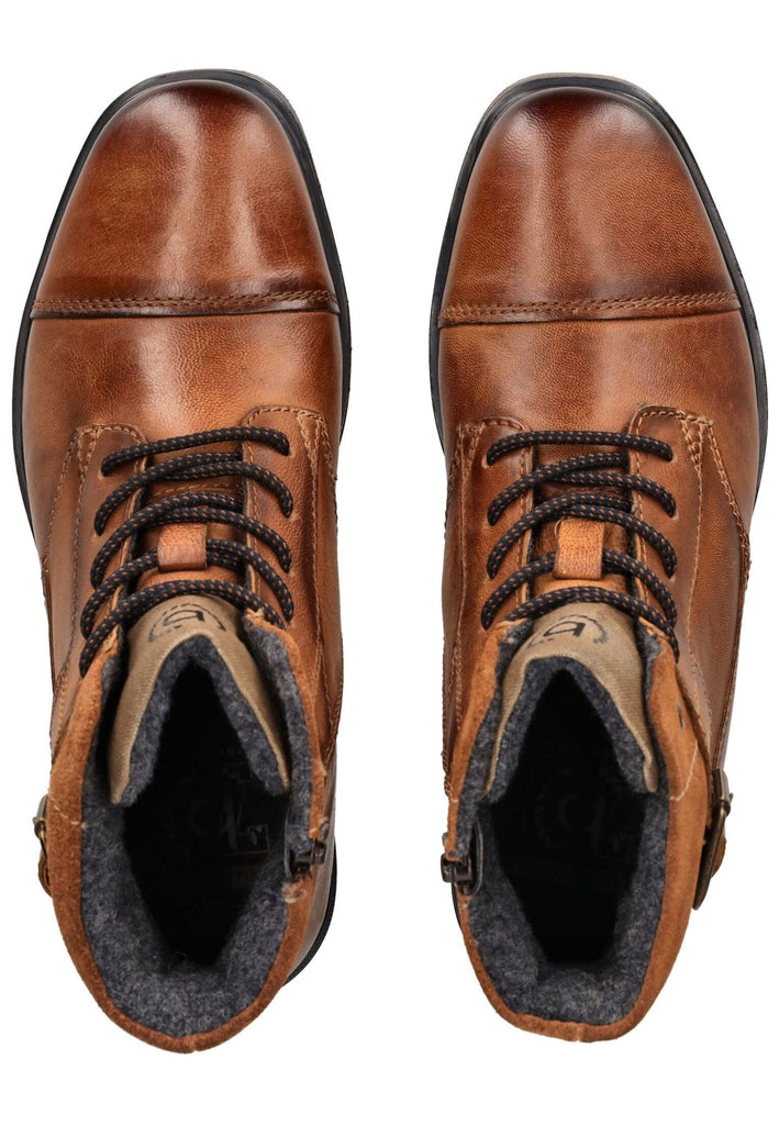 Bugatti Stiefelette Nubukleder Cognac Warmfutter