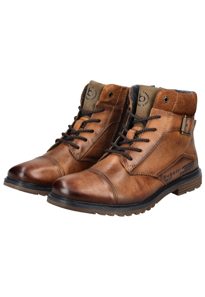 Bugatti Stiefelette Nubukleder Cognac Warmfutter