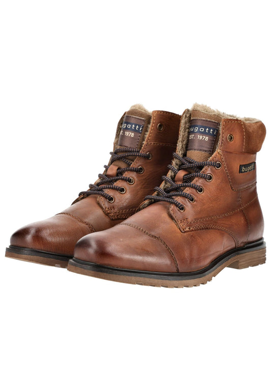 Bugatti Stiefelette Nubukleder Cognac Warmfutter
