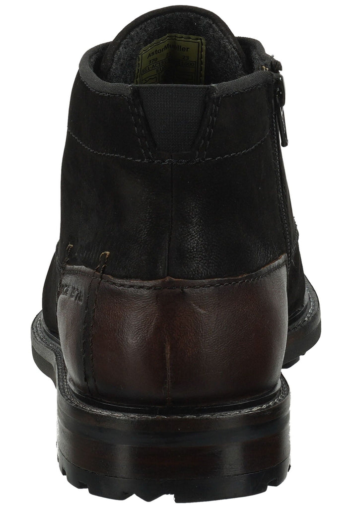 Bugatti Stiefelette Nubukleder Schwarz Warmfutter