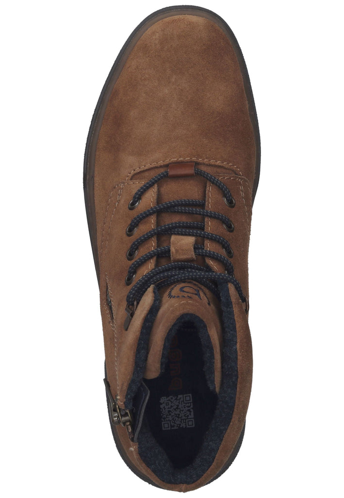 Bugatti Stiefelette Veloursleder Cognac