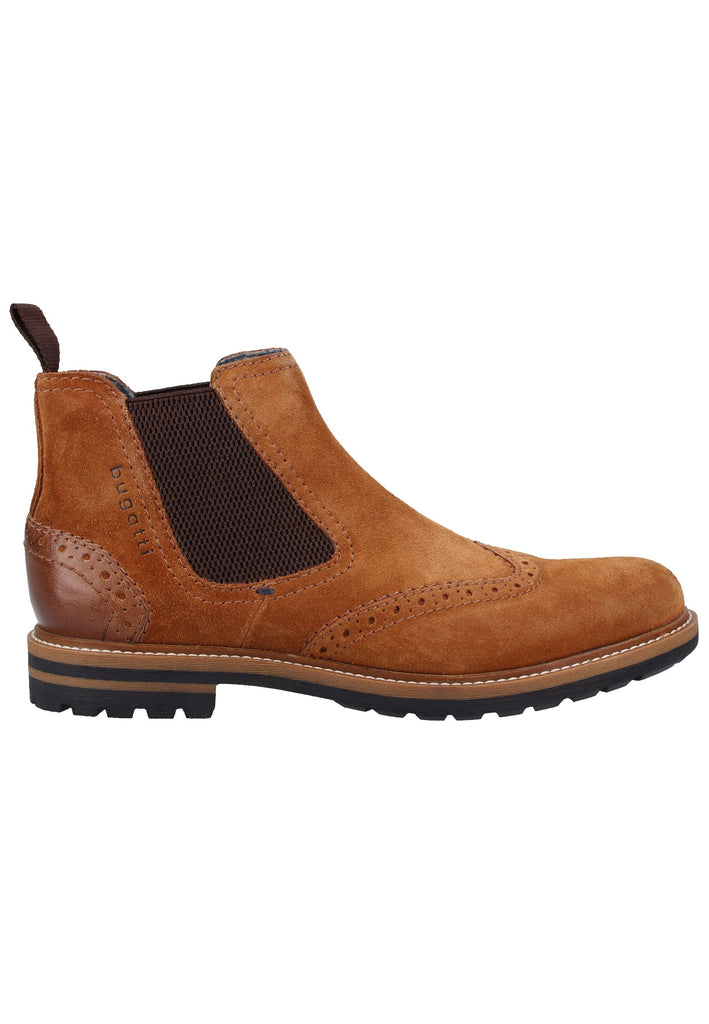 Bugatti Stiefelette Veloursleder Cognac