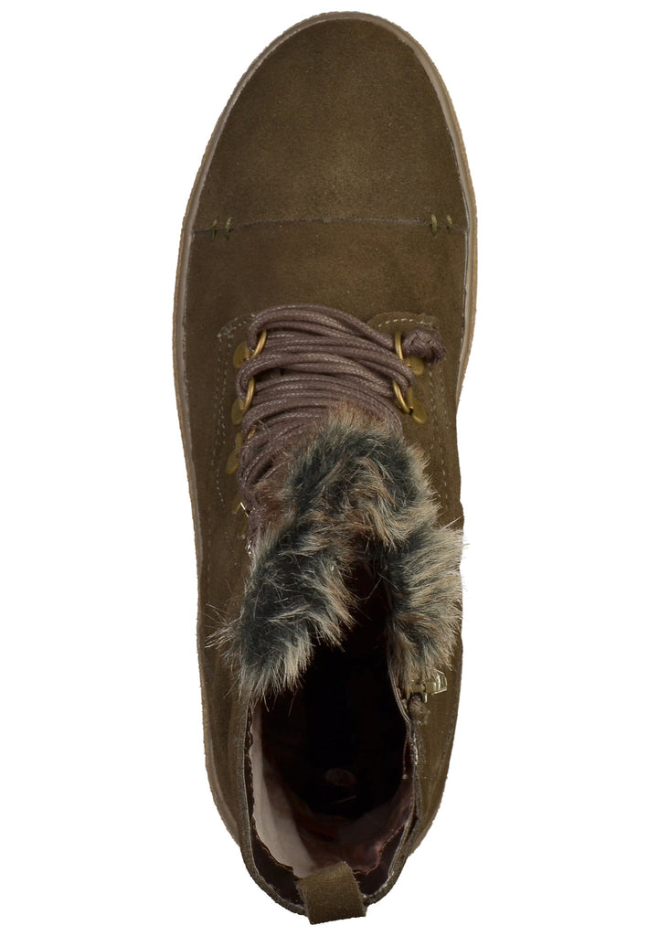 Bugatti Stiefelette Veloursleder Dunkelgrün