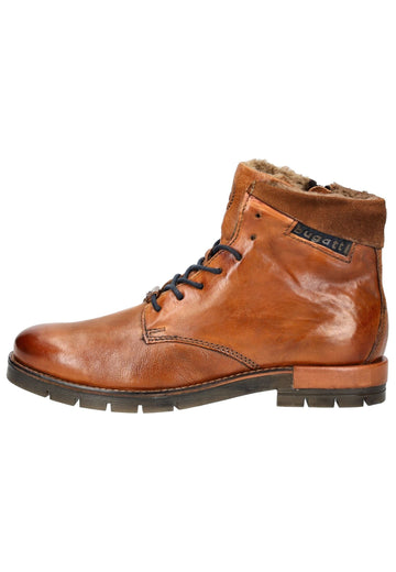 Stiefeletten Bugatti Stiefelette Leder Cognac Warmfutter