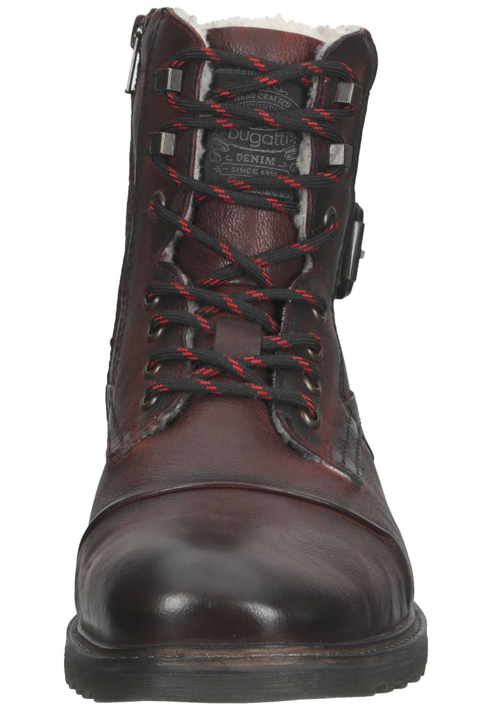 Stiefeletten Bugatti Stiefelette Leder Dunkelrot