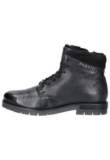 Stiefeletten Bugatti Stiefelette Leder Schwarz Warmfutter