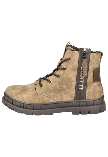 Stiefeletten Bugatti Stiefelette Lederimitat Sand Warmfutter