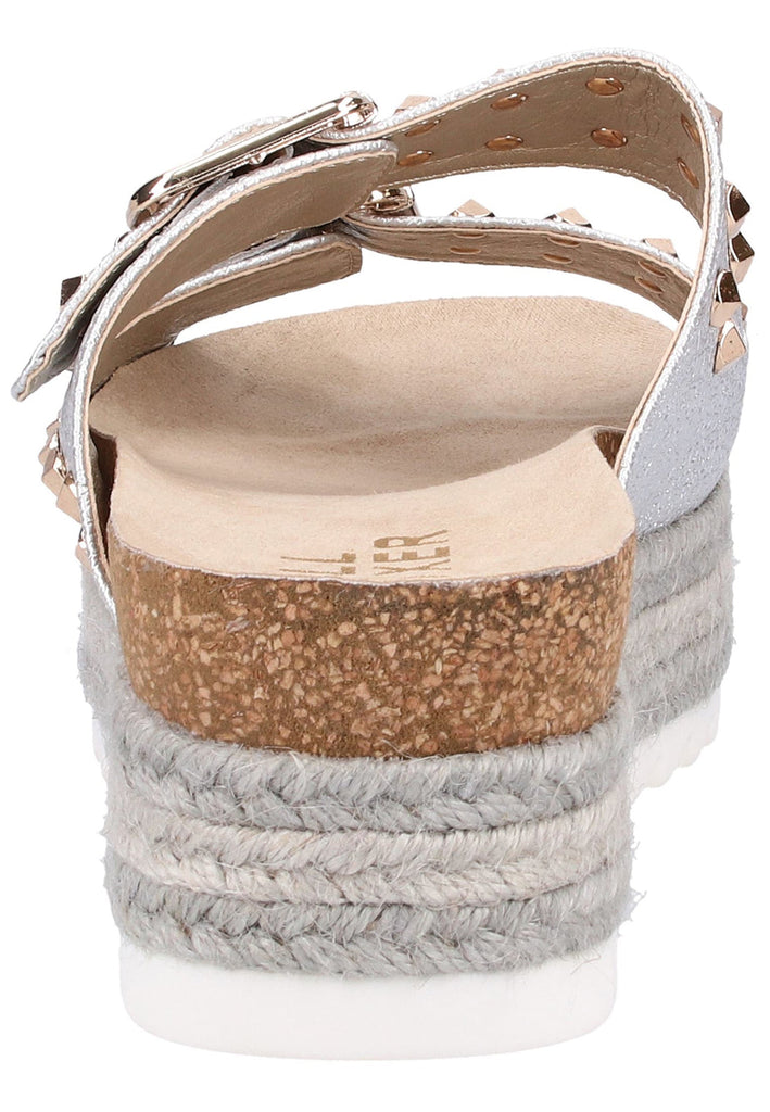 Bullboxer Pantoletten Lederimitat Silber