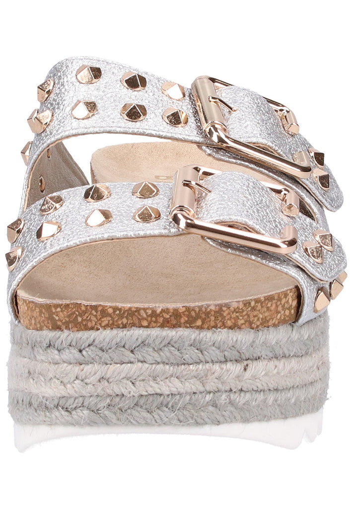 Bullboxer Pantoletten Lederimitat Silber