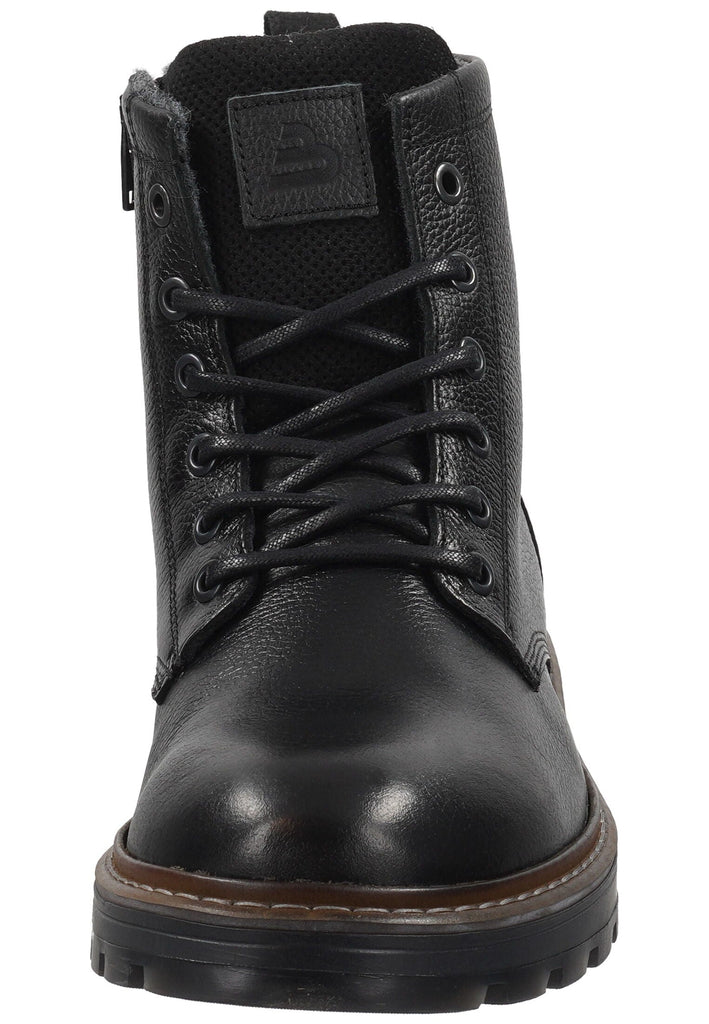 Bullboxer Stiefelette Leder Schwarz Warmfutter