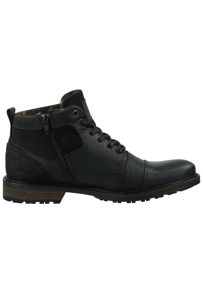 Bullboxer Stiefelette Leder Schwarz Warmfutter