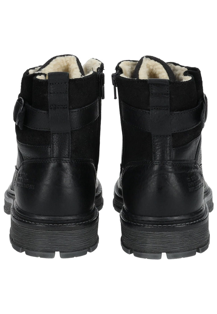 Bullboxer Stiefelette Leder Schwarz Warmfutter