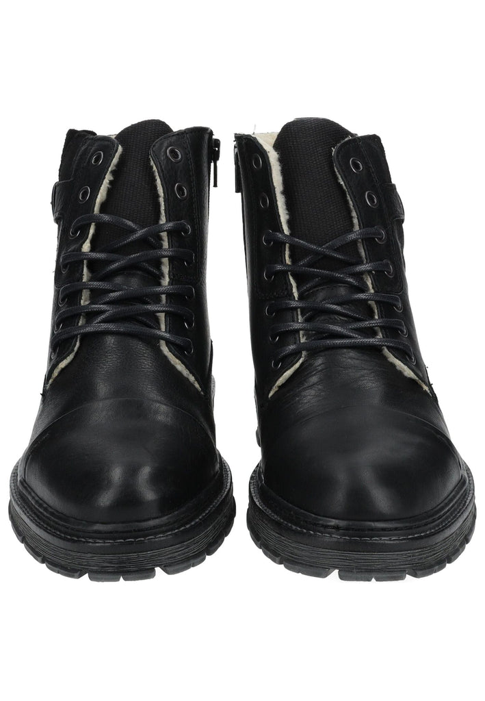 Bullboxer Stiefelette Leder Schwarz Warmfutter