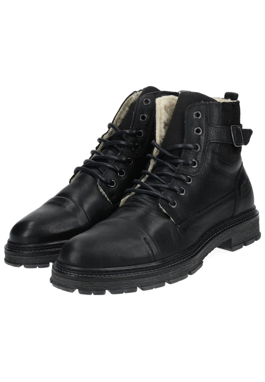 Bullboxer Stiefelette Leder Schwarz Warmfutter