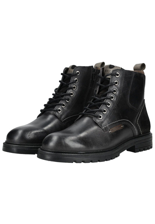 Bullboxer Stiefelette Leder/Textil Schwarz/Grau