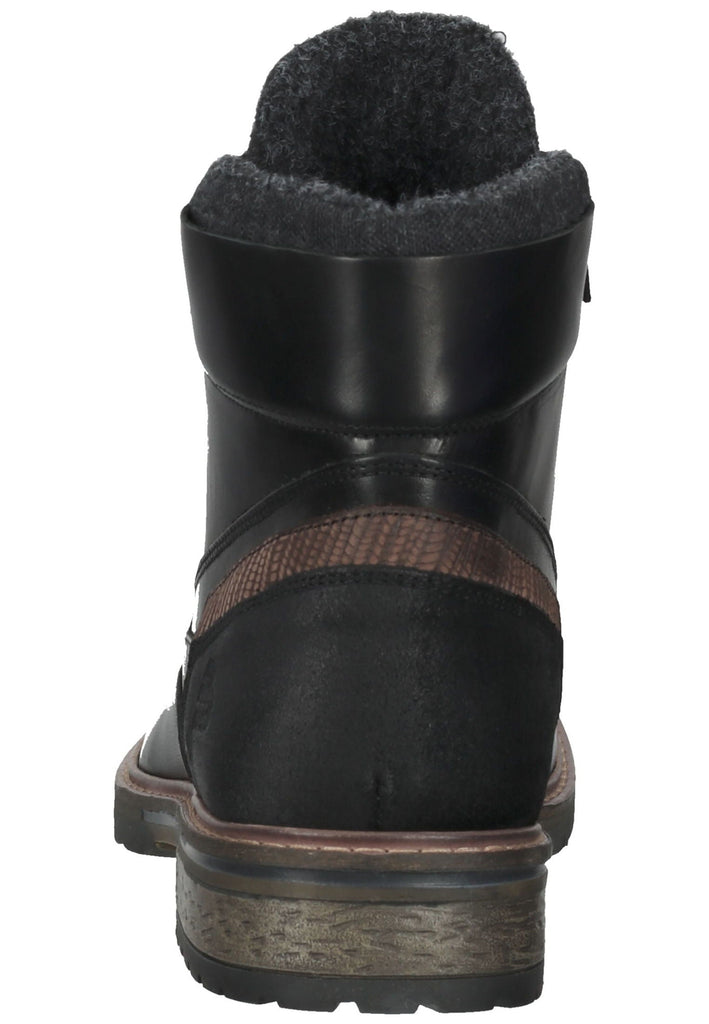 Stiefeletten Bullboxer Stiefelette Leder Schwarz Warmfutter