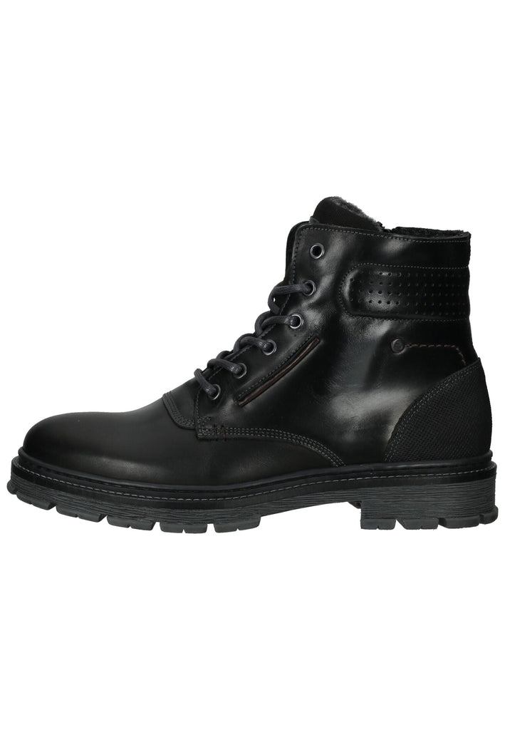 Stiefeletten Bullboxer Stiefelette Leder/Textil Schwarz Warmfutter