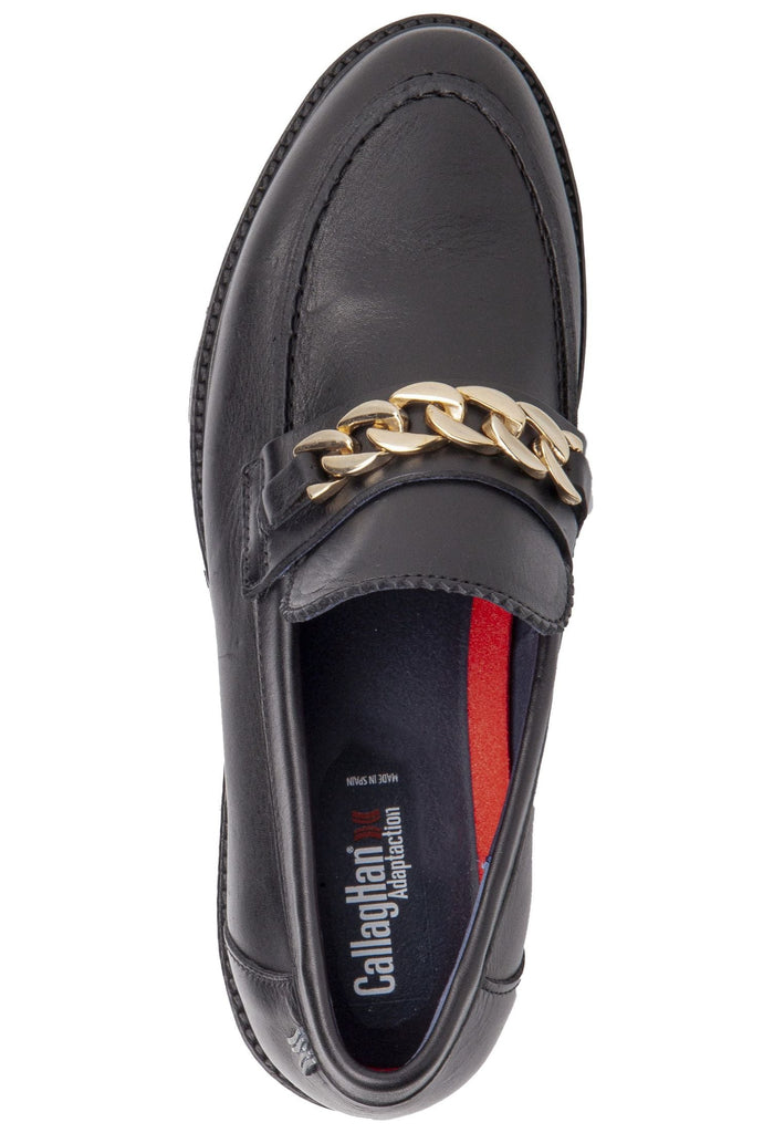 CallagHan Slipper Leder Schwarz