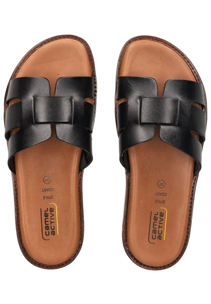 camel active Pantoletten Leder Schwarz