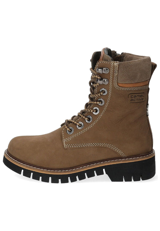 camel active Stiefelette Leder/Textil Khaki Warmfutter