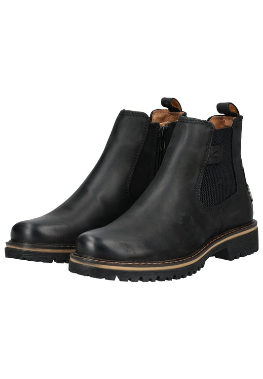 camel active Stiefelette Leder/Textil Schwarz Warmfutter