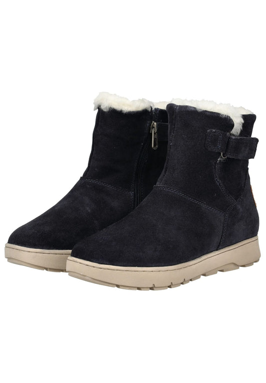 camel active Stiefelette Veloursleder Blau Warmfutter