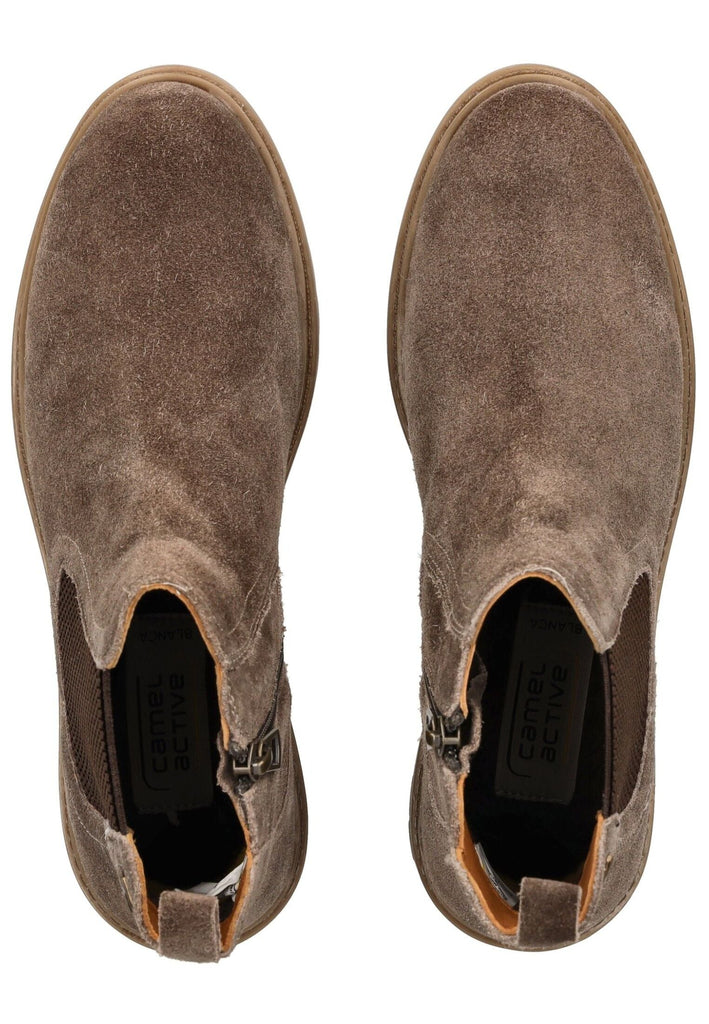 camel active Stiefelette Veloursleder/Textil Taupe
